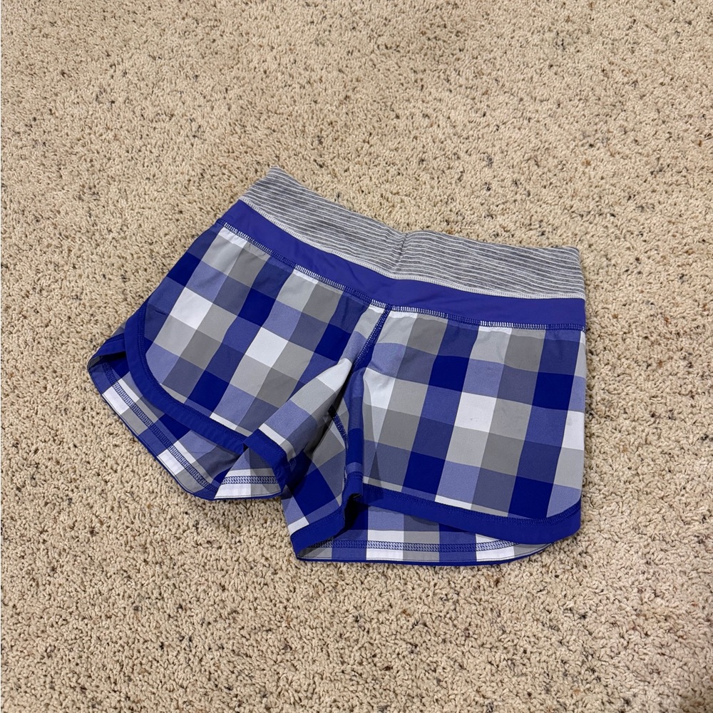 Lululemon Athletica Purple Plaid Athletic Shorts